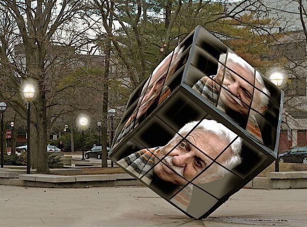 Würfelfoto von Carl Djerassi