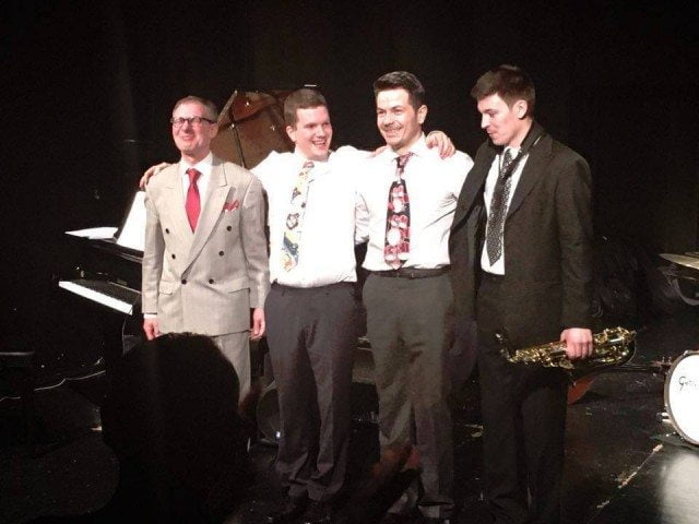 Halbzeit im Jazz 1 Kurt Prohaska, Paul Schreitl, Dusan Milenkovic, Tamás Molnár